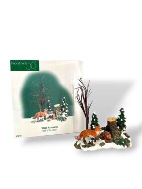 Department 56 Foxes In The Forest Figurine 52744 Winter Scene Village Accessory